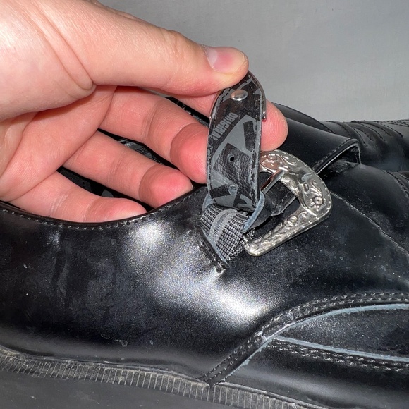 T.U.K. - Men's Western Buckle Loafer - A8652 - Black Leather Jam - Saint Laurent - Picture 9 of 15